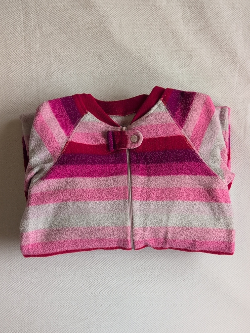 children's place striped fleece zipper footie sleeper pajamas 2T toddler girls